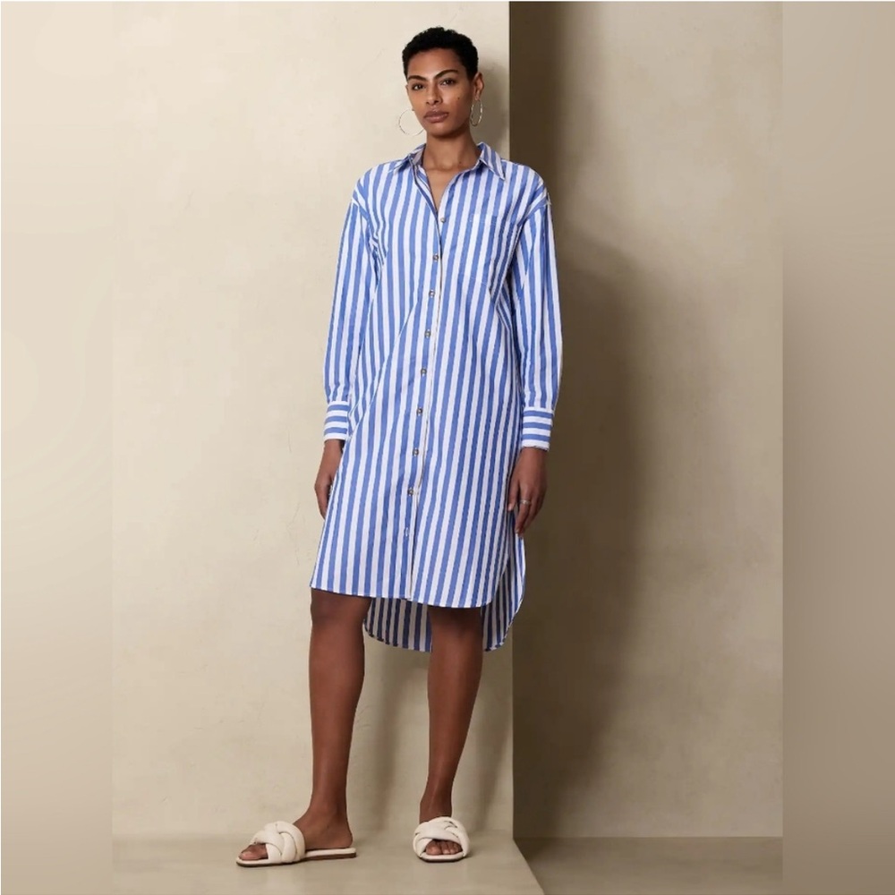 Banana Republic Striped Shirtdress Small